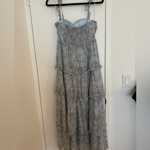ASTR The Label Women’s Flutter Strap Floral Tiered Maxi Dress in Light Blue - Picture 6 of 6